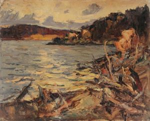 WJ Hopkinson painting for sale called Hay Lake, Whitney