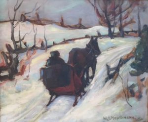 Photo of William John Hopkinson painting of horse drawn sled