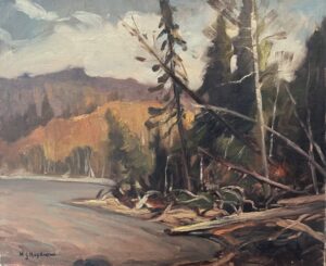 Photo of W.J. Hopkinson painting titled Portage Lake, Haliburton